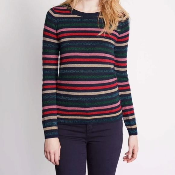NWT Boden Striped and Sparkly Sweater Jumper Women's Size L - Picture 2 of 8